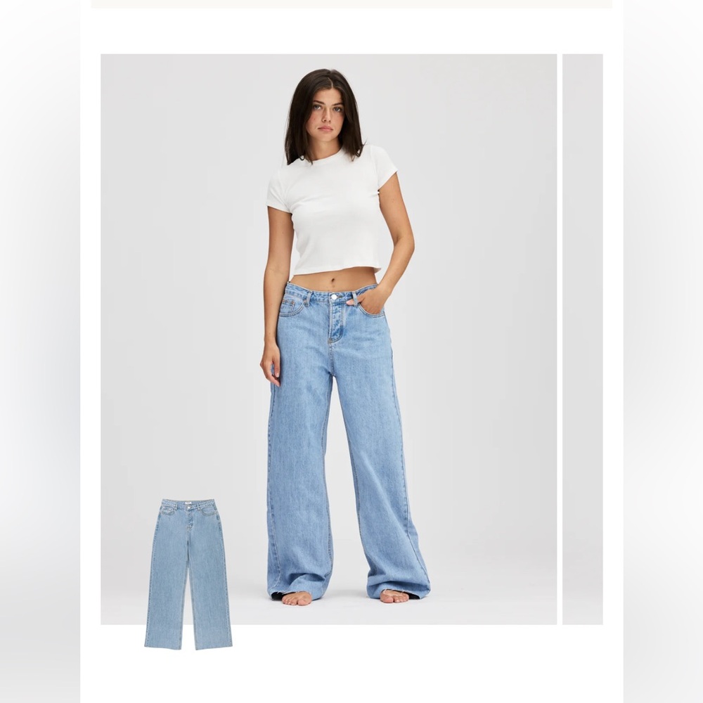 Parke low rise baggy jean light wash 27